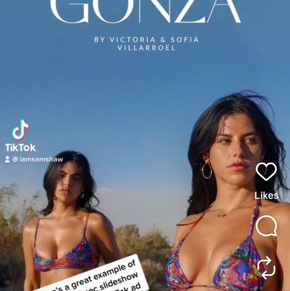 Gonza Virginia SET: Multi Color Art Print Bra + Bottom Bikini Set M - Picture 6 of 11